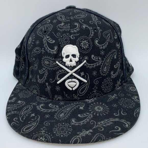 Circa Hat Men’s 7 3/8 Black Authentic Skull Drum Sticks Headwear Baseball Cap - Picture 14 of 14